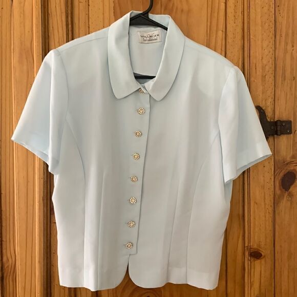 **** 5 for $25 VILLAGER Vintage Top with Rhinestone Buttons - Picture 1 of 5